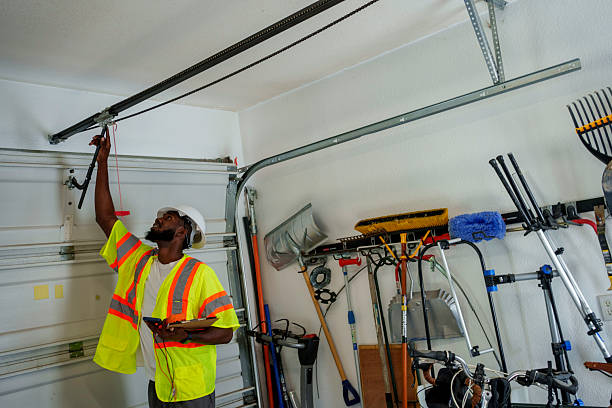 Professional Garage Door technician working in Hampton, IL